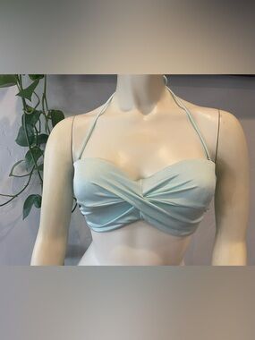 New Victoria's Secret Light Mint shimmer bandeau push up Bikini Top 32DD